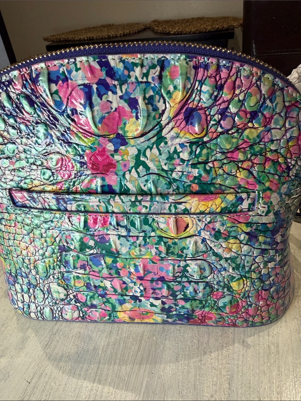Brahmin Small Georgina Ditsy Spring Melbourne Daisy Embossed Leather Crossbody - Picture 7 of 12